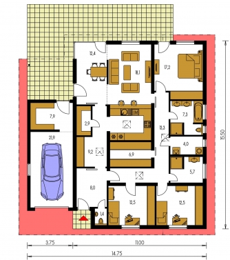 Floor plan of ground floor - BUNGALOW 30